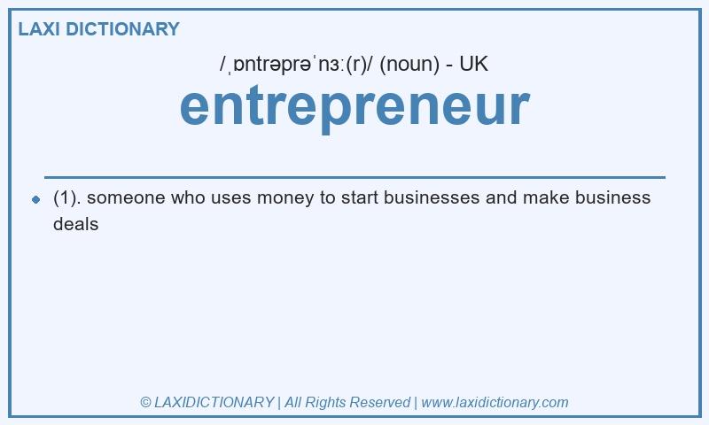 Definition entrepreneur in British English