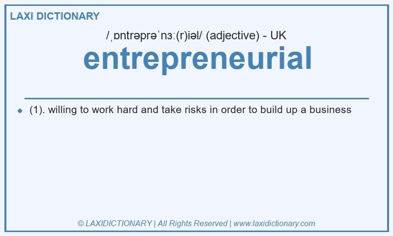 Definition entrepreneurial in British English