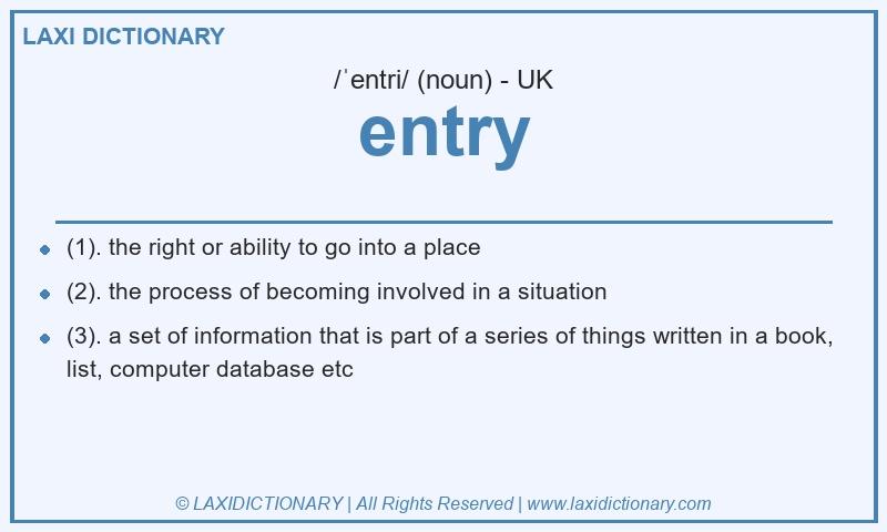 Definition entry in British English