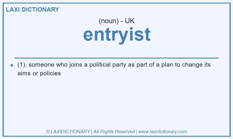 Definition entryist in British English