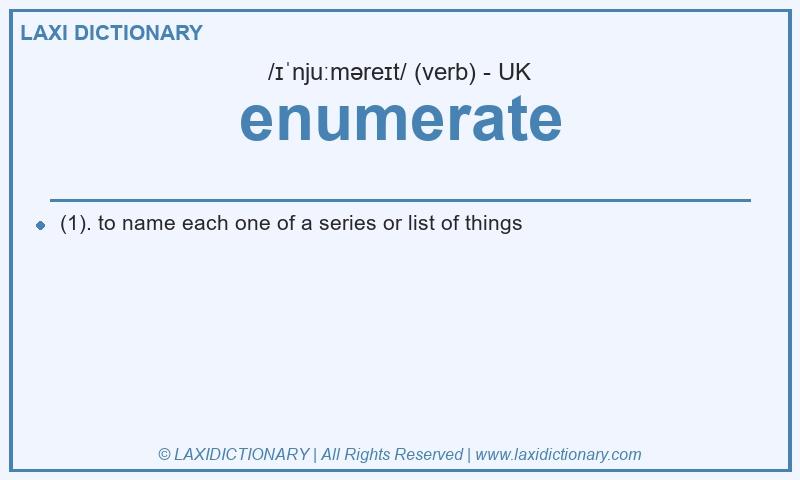 Definition enumerate in British English