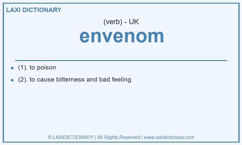 Definition envenom in British English