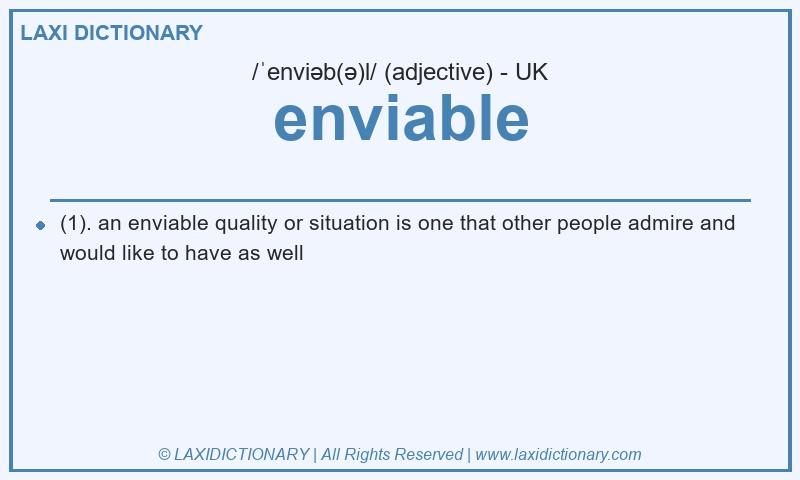 Definition enviable in British English