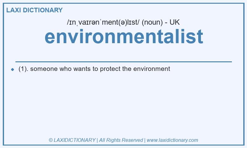 Definition environmentalist in British English