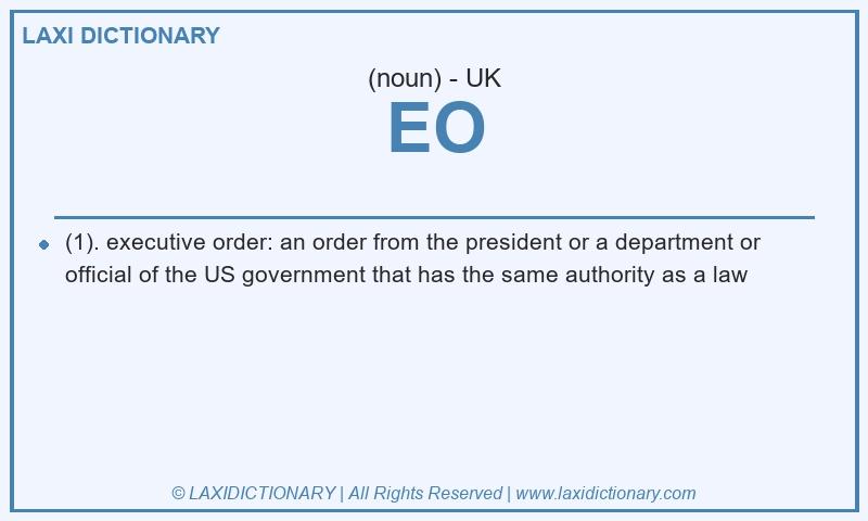 Definition EO in British English