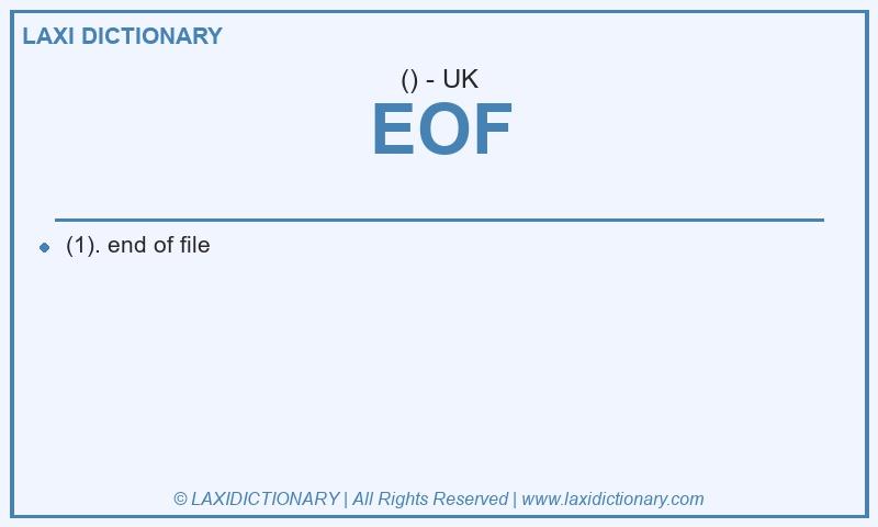 Definition EOF in British English