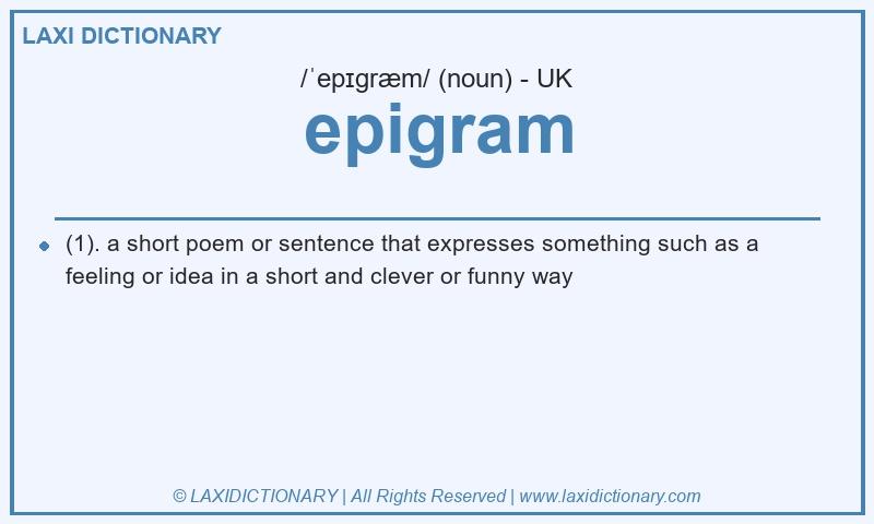Definition epigram in British English