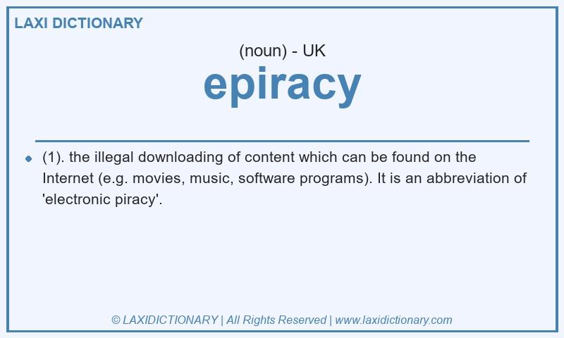 Definition epiracy in British English