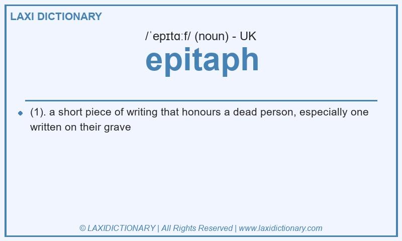 Definition epitaph in British English