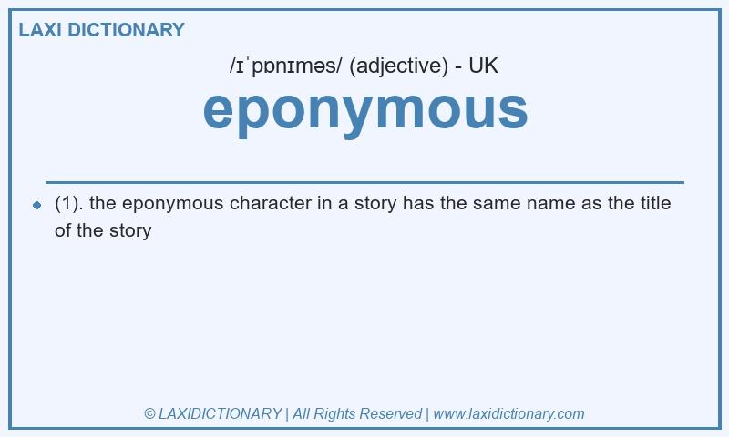 Definition eponymous in British English