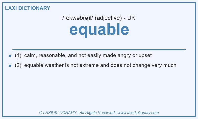 Definition equable in British English