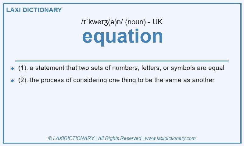 Definition equation in British English