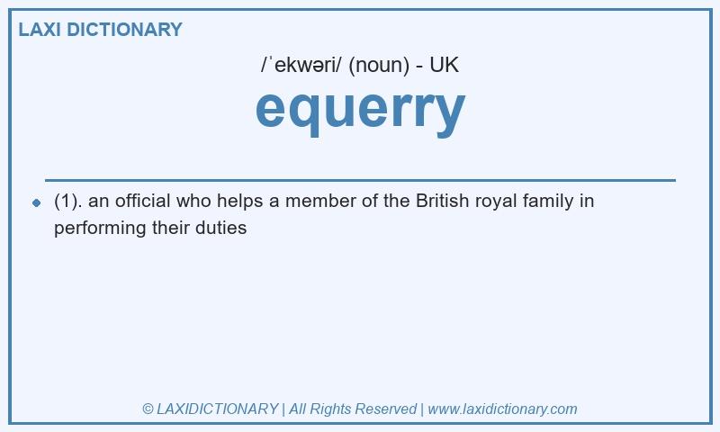 Definition equerry in British English