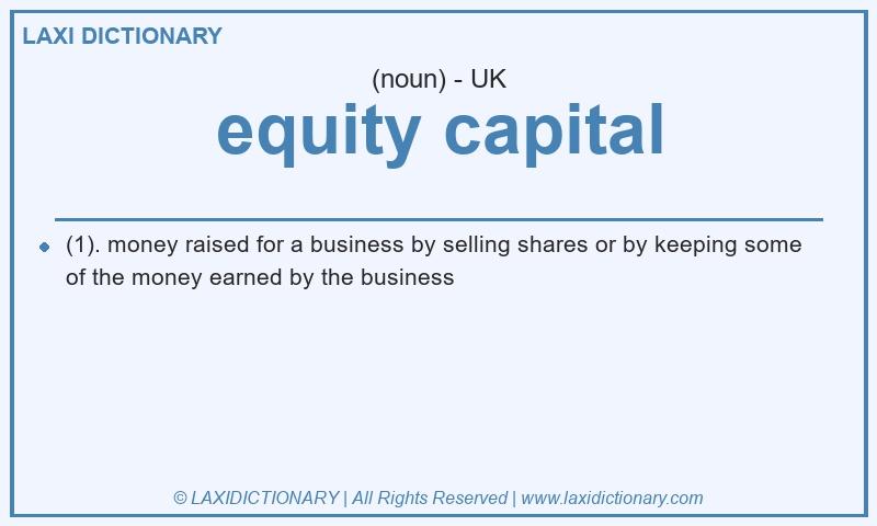 Definition equity capital in British English