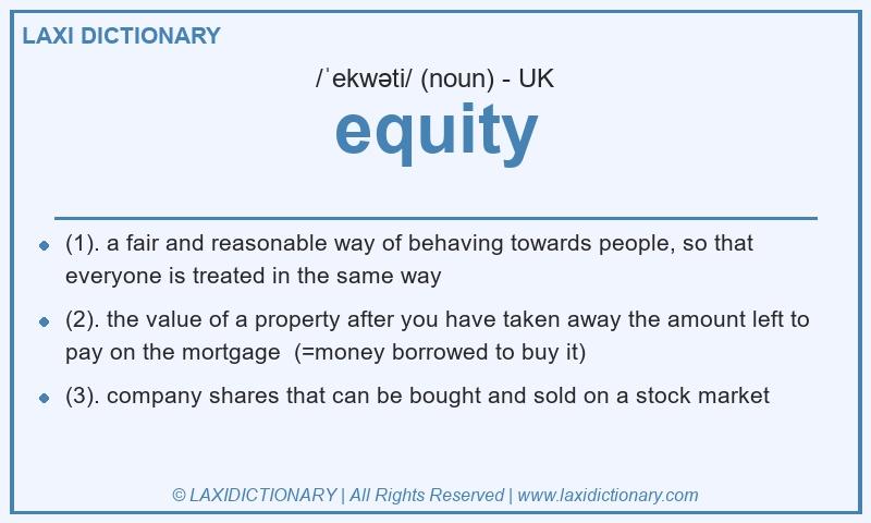 Definition equity in British English
