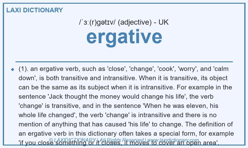 Definition ergative in British English