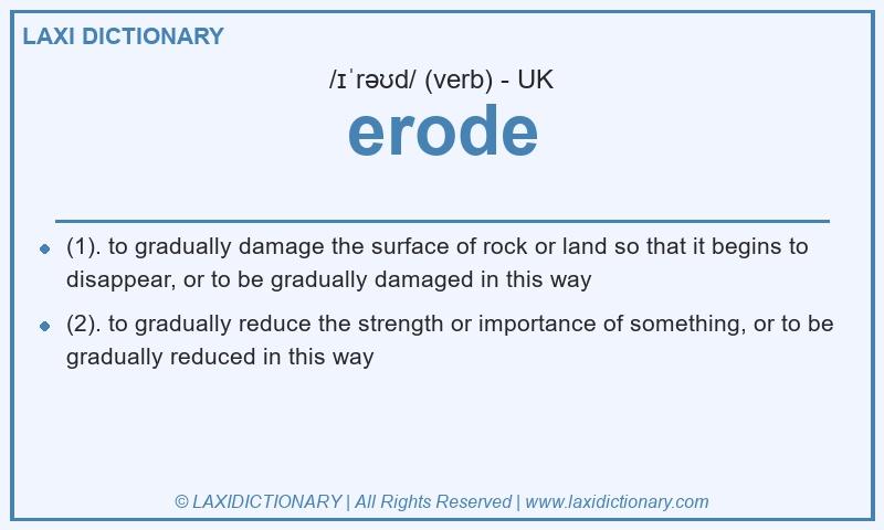 Definition erode in British English