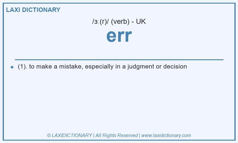 Definition err in British English