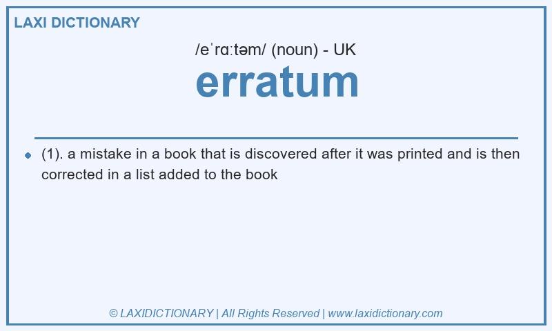 Definition erratum in British English