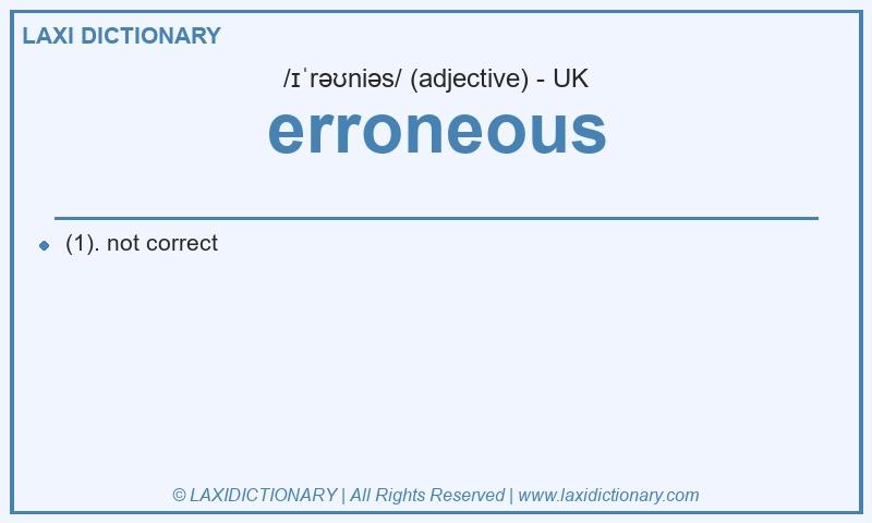 Definition erroneous in British English