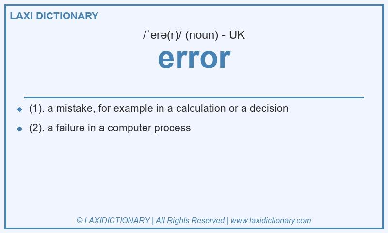 Definition error in British English