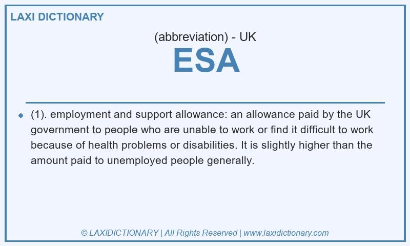 Definition ESA in British English