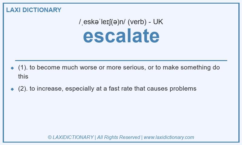Definition escalate in British English