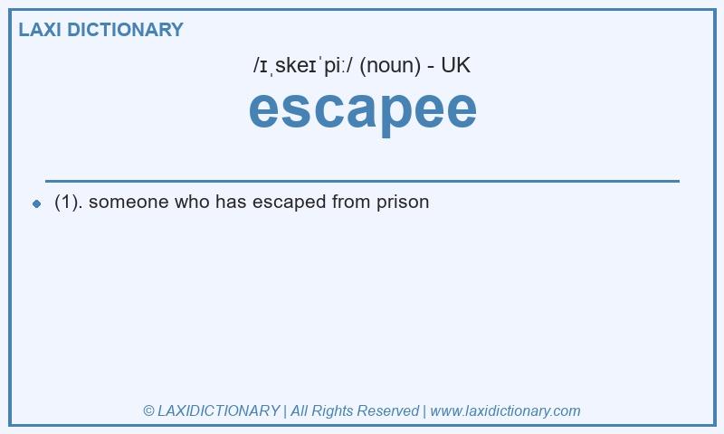 Definition escapee in British English