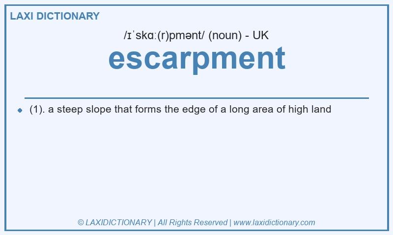 Definition escarpment in British English