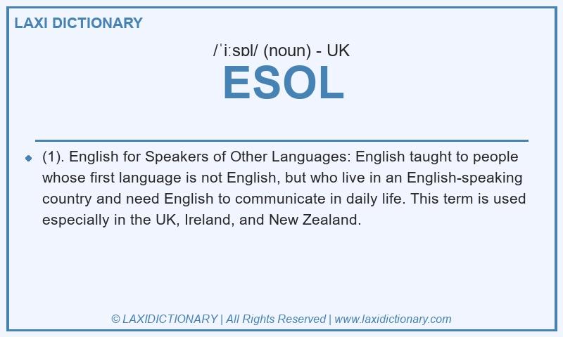 Definition ESOL in British English