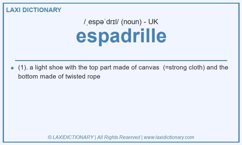 Definition espadrille in British English