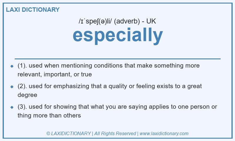 Definition especially in British English