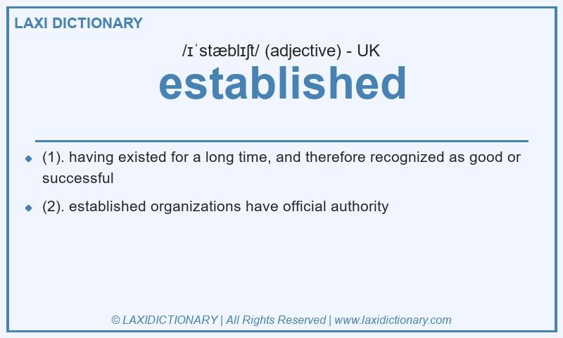 Definition established in British English