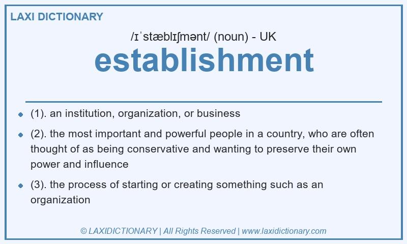 Definition establishment in British English
