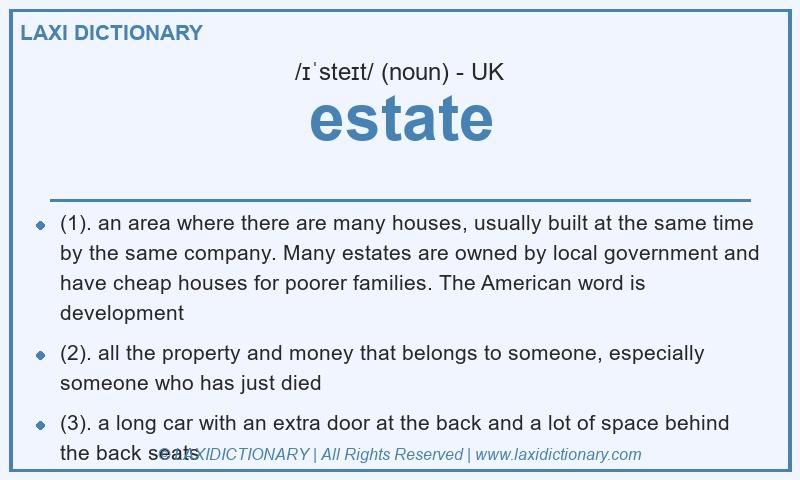 Definition estate in British English