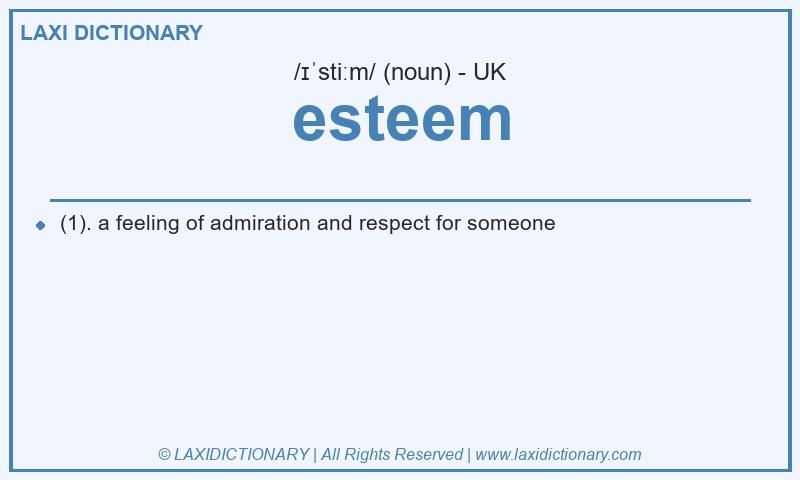 Definition esteem in British English
