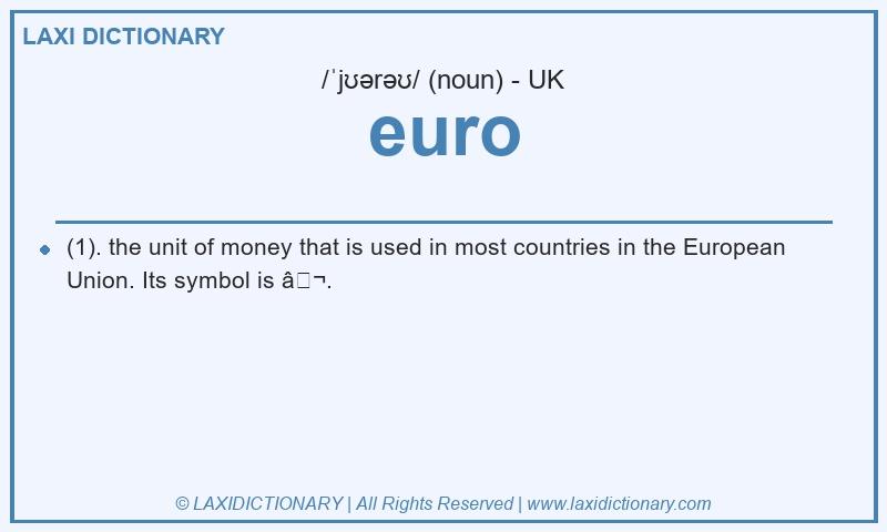 Definition euro in British English