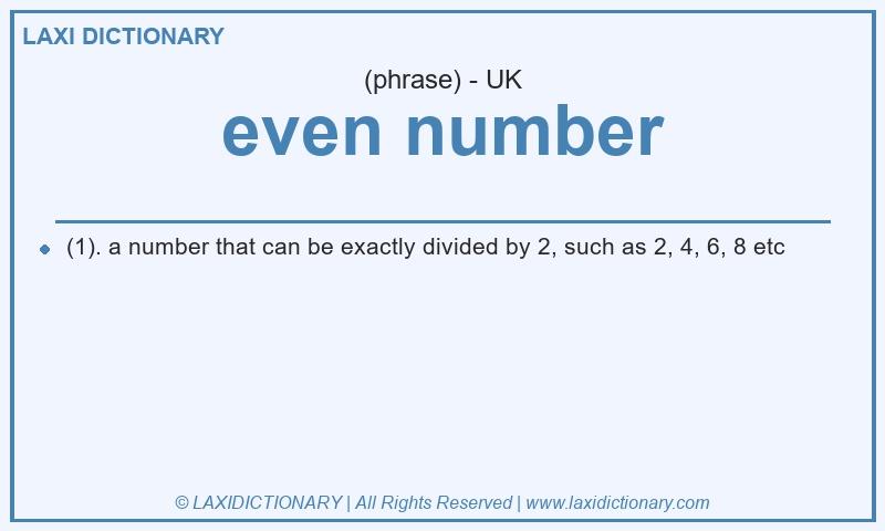 Definition even number in British English