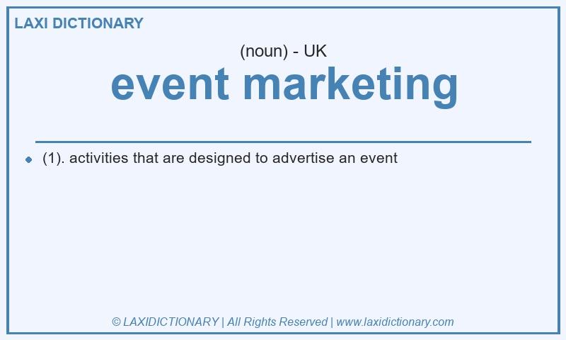 Definition event marketing in British English