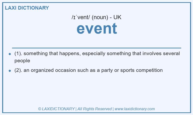 Definition event in British English