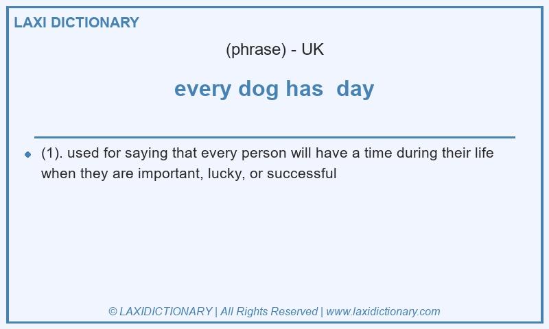 Definition every dog has  day in British English