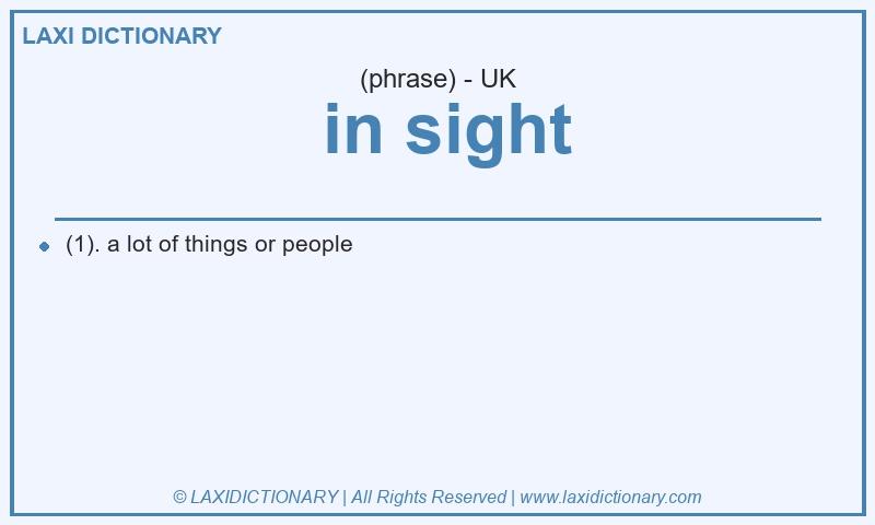Definition  in sight in British English