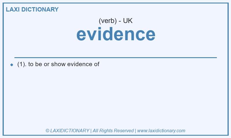 Definition evidence in British English