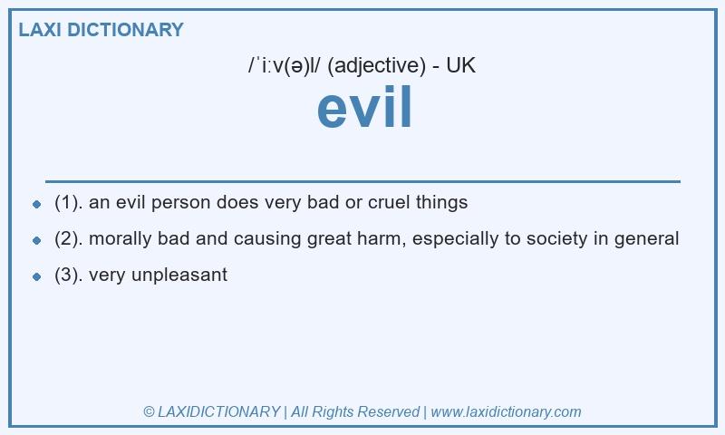 Definition evil in British English