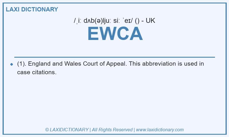 Definition EWCA in British English