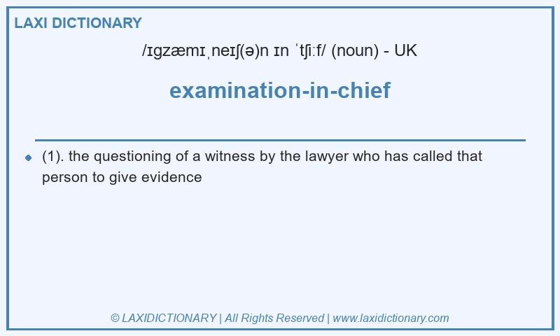 Definition examination-in-chief in British English