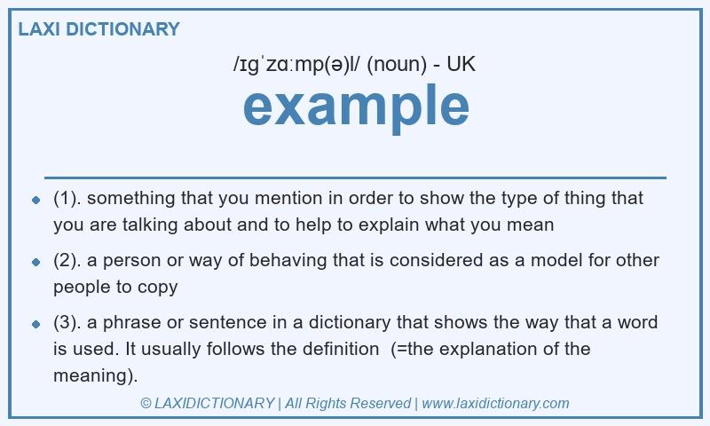 Definition example in British English