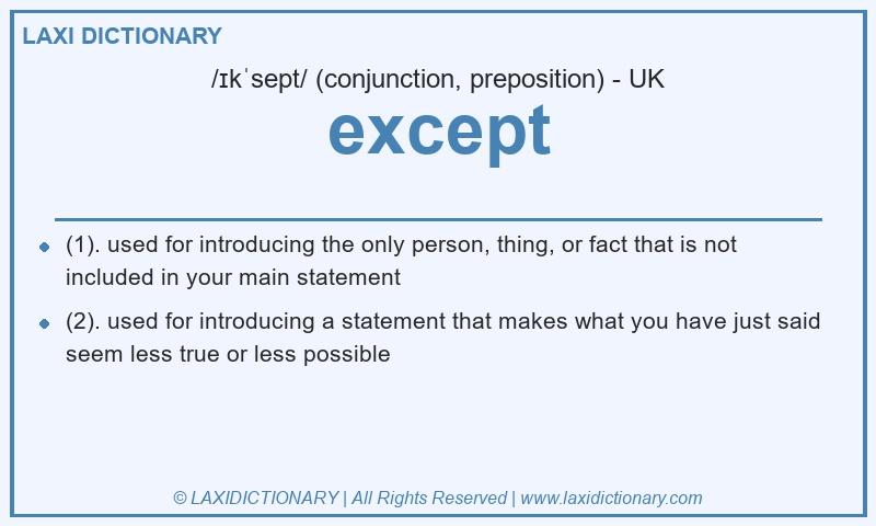Definition except in British English