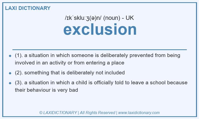 Definition exclusion in British English