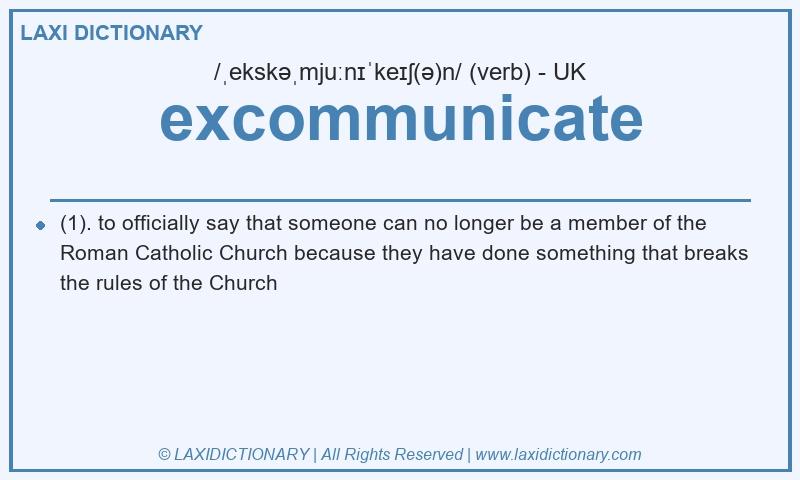 Definition excommunicate in British English